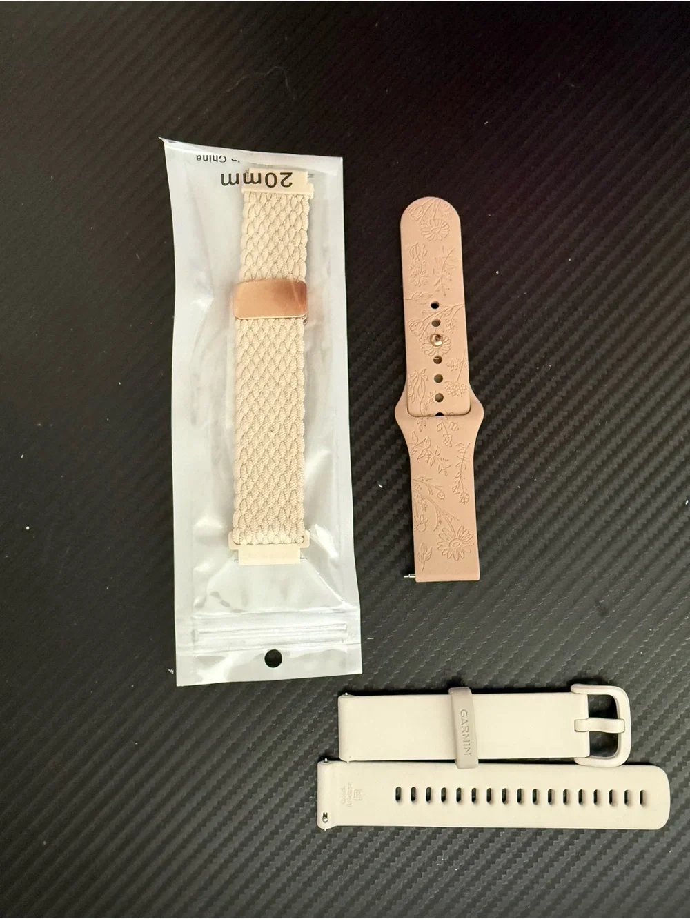 garmin white fitness GPS watch with silicone band